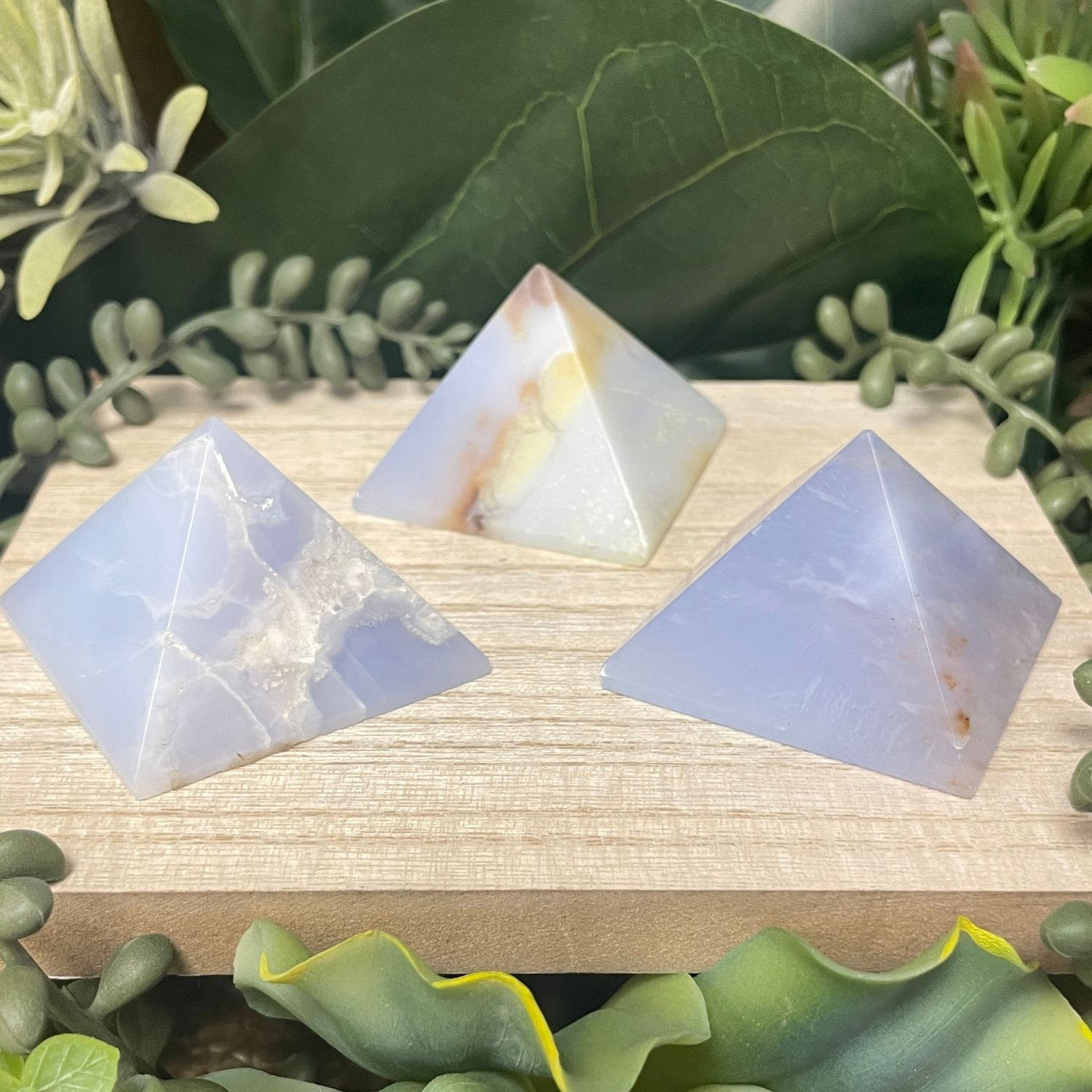 Blue Chalcedony - Pyramids